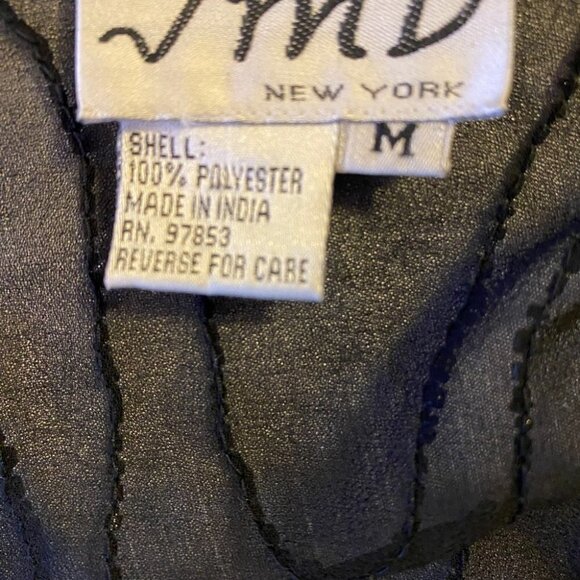 Vintage JMC New  York Black Hand Beaded Sheer Jacket Ladies M - Picture 4 of 12